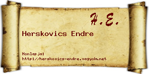Herskovics Endre névjegykártya